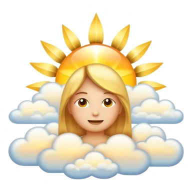 "Create a warm emoji representing morning spiritual awakening. Golden sunrise rays, soft light beams, peaceful clouds, or spiritual symbols like crosses, crescents, or light. No human figures - focus on light, warmth, and divine energy." sticker