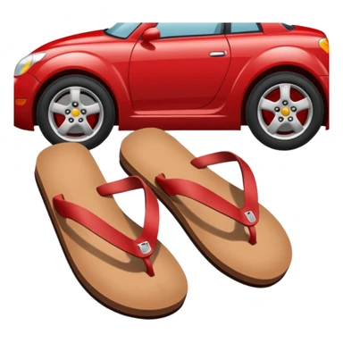 flipflops on car pedals sticker