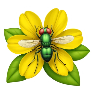 
fly on flower sticker
