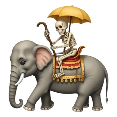 Skeleton Rider on elephant,Sleeping. sticker