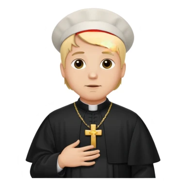 visablity pregnant man with parted blonde middle hair  and dressed like a catholic priest  sticker