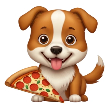 Dog eating pizza sticker