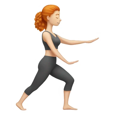 Ginger woman doing Pilates  sticker