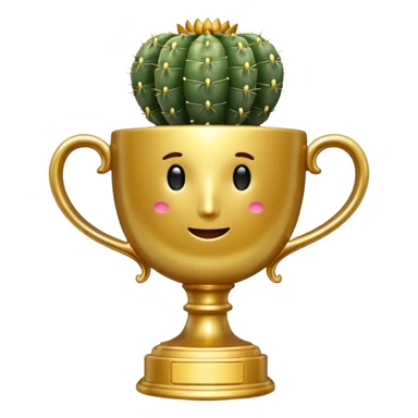 gold cactus cup trophy no face sticker