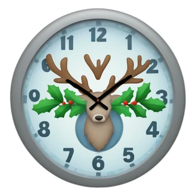christmas clock with the word fresco in the center in blue, green, gray and with a reindeer sticker