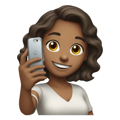 Brunette Girl taking selfie with her phone sticker
