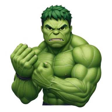 big muscular green cool hulks fist with  4 fingers sticker