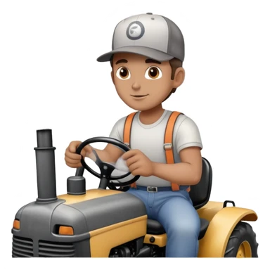 man on tractor with smoke in the back sticker