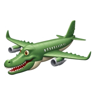 animated gray airplane with crocodile head sticker