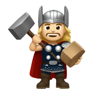 Thor holding a hammer sticker