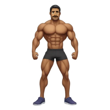 Gym fit guy Indian not too muscular age 50 lil bsld sticker