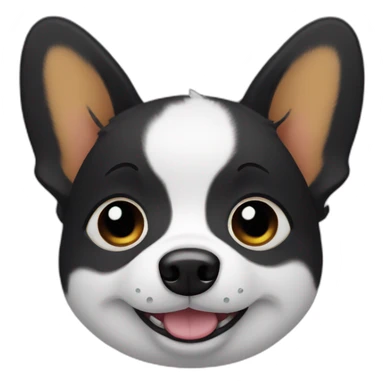 black corgi face with tears sticker
