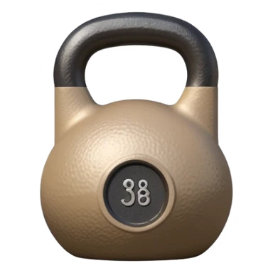 beige kettlebell, minimal aesthetic, realistic sticker