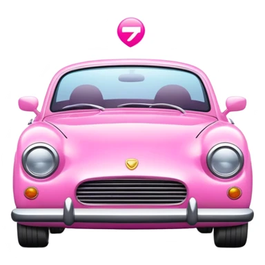 pink car driving away sticker