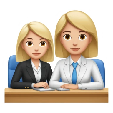 une image de 3/4 avec un recruteur à son bureau PAS DE FACE DE 3/4! qui regarde un candidat assis en face de lui. le recruteur est à droite sticker