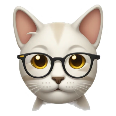 cat with glasses smirking sticker