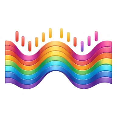 rainbow soundwave, soft gradients, no text sticker