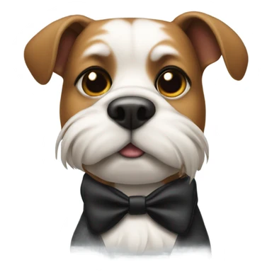 a  dog with a mustache and tuxedo sticker