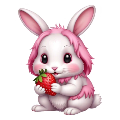 bunny eating strawberry sticker