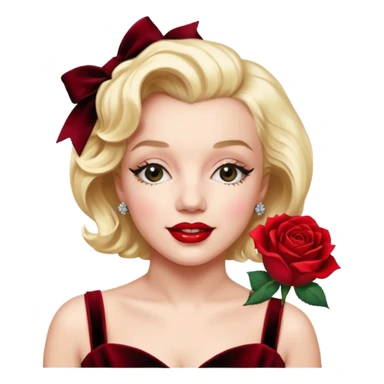 Marilyn Monroe rose with a black velvet ribbon sticker
