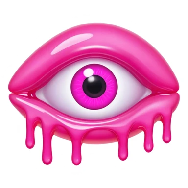 gummy pink neon melted eye sticker