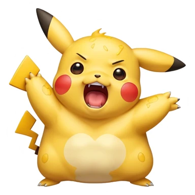 chubby Pikachu with blemishes screaming in fear sticker