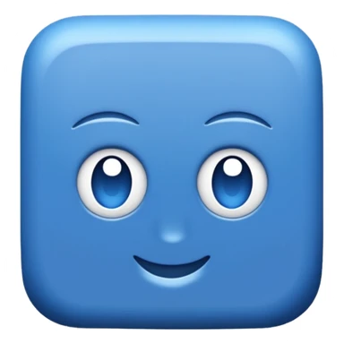 Blauw vierkant met wit vinkje in sticker