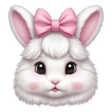 Cute baby bunny with a coquette pink bow on her ear sticker