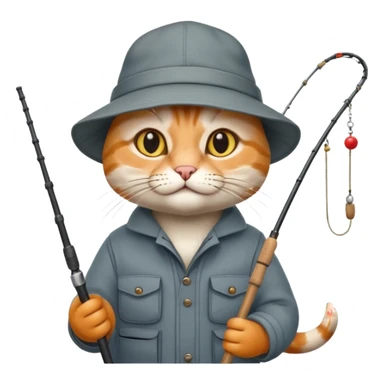 cat fisherman sticker
