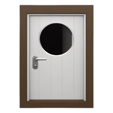 Large windowless rectangular matte black door white th pk ocular handle and a vertical BCD sight Adjace sticker