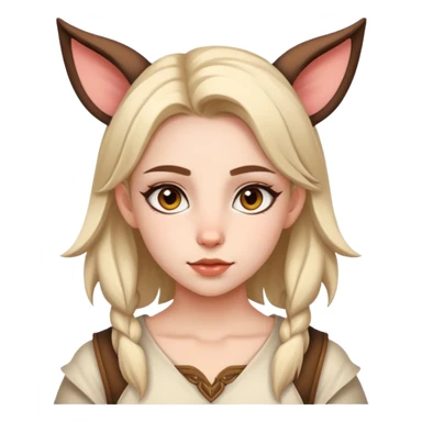 therian girl with animal ears and features sticker