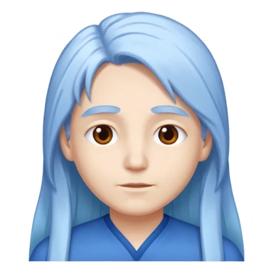 He was born with fair skin and slightly long white and blue hair. sticker