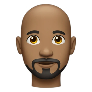 black bald man with tattoos and goatee and no glasses sticker