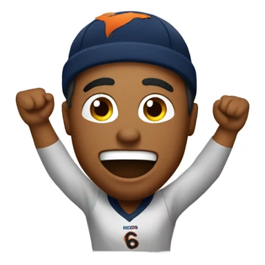 Broncos fan cheering  sticker