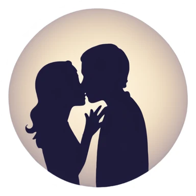 Couple kissing silhouette in the moonlight  sticker