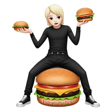 emo twerking on a burger cuh sticker