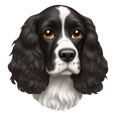 black english cocker spaniel with white neck and brown eyes sticker