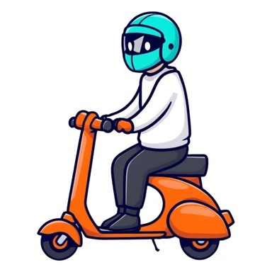 person riding a scooter sticker