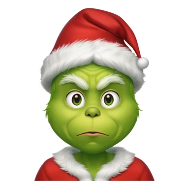 The Grinch with a Santa hat emoji no gray sticker