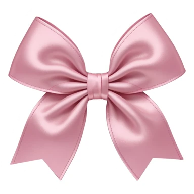 Light pink satin hair bow, soft shadows, clean background sticker