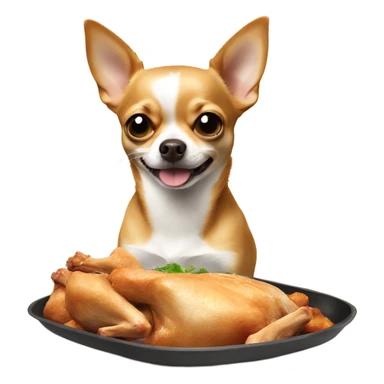 Chihuahua wants to eat roast chicken sticker
