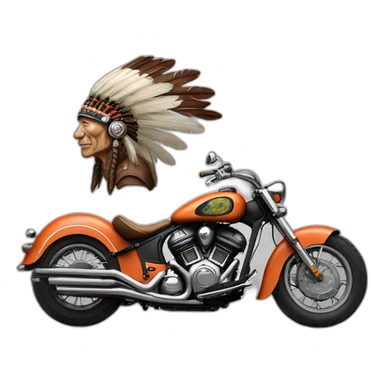 Indian chief bobber motocycle vert sticker