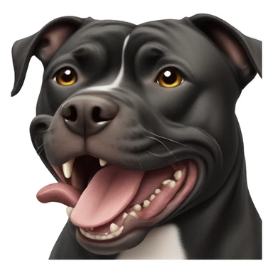 black staffordshire terrier angry barking sticker