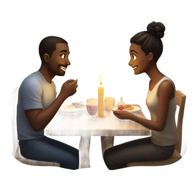 couple having candle light dinner  sticker