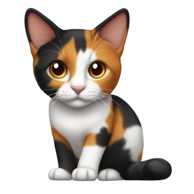 black-Orange-white tail tip-calico-cat sticker
