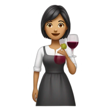 Mujer alta tomando vino  sticker