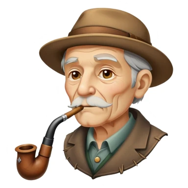 Old man smoking  sticker