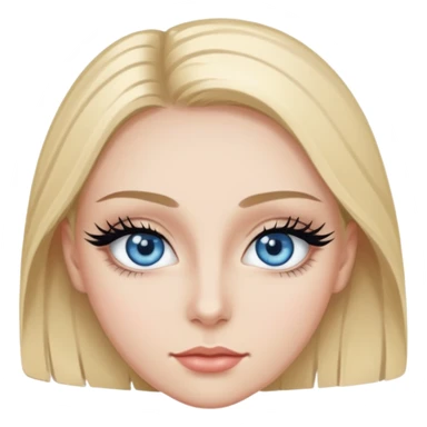 Ojo de color azul con pestañas y eyeliner sticker