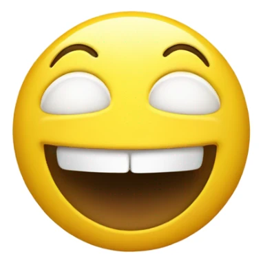 A yellow face with simple, open eyes and a broad, open smile, showing upper teeth and tongue on some platforms. Often conveys general pleasure and good cheer or humor. sticker