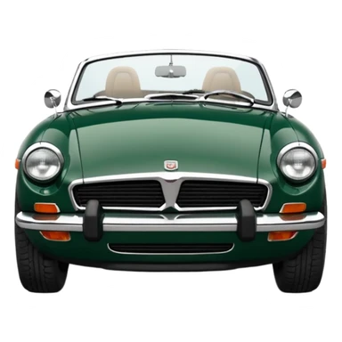 1977 British racing green Mgb roadster chrome bumper wire wheels sticker